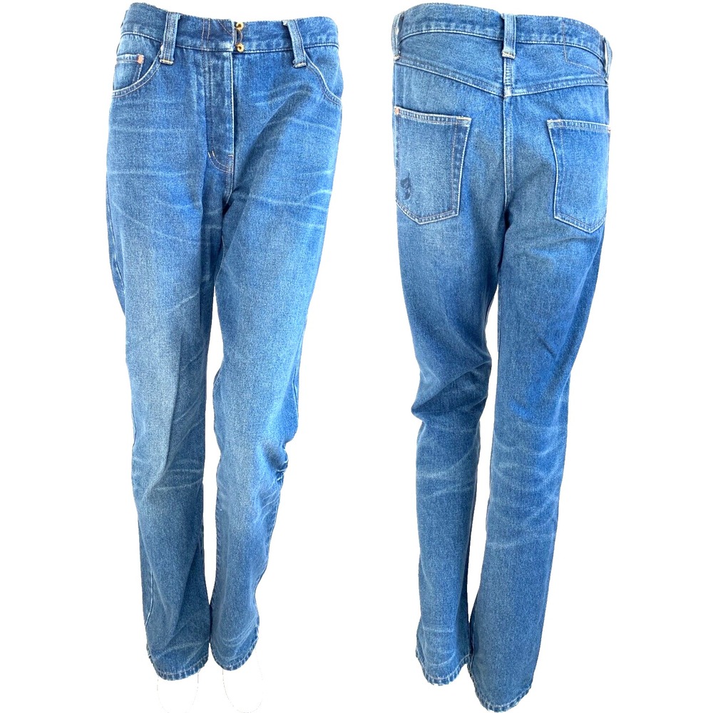 3.1 Phillip Lim Denim Jean Straight Leg Button Mid Rise Italy Blue Size 6-8 EUC